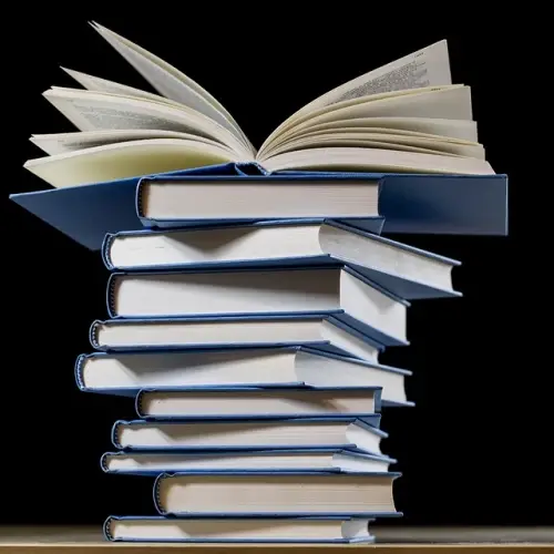 Books on a table