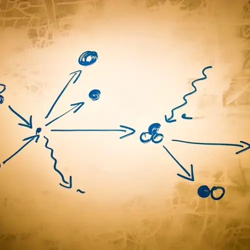 Drawing of a nuclear fission reaction